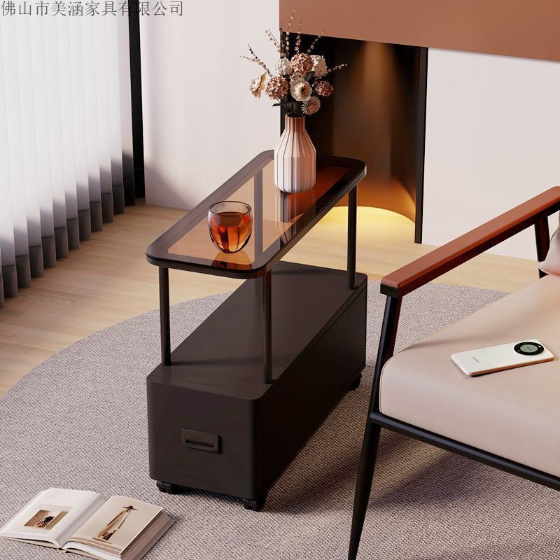 简约沙发侧边茶几现代边柜客厅移动迷你小户型家用小桌子置物架
