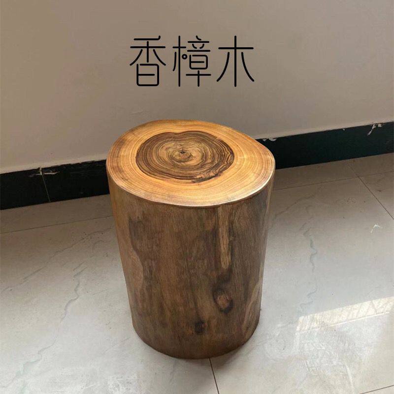 香樟木根雕凳子圆凳原木树桩实木墩子家用茶几茶台底座摆件换鞋凳