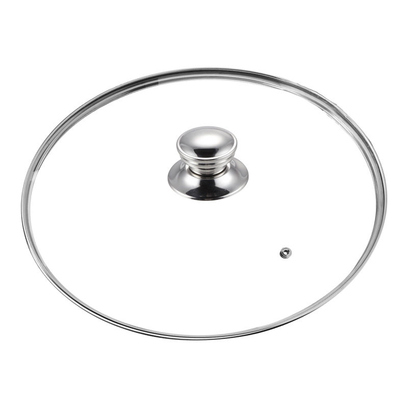 不锈钢锅盖玻璃盖家用把手钢化透明34cm/32cm炒锅盖帽新品