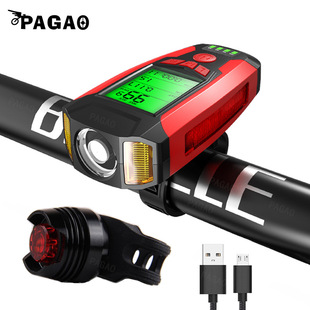 前灯 喇叭 电量显示 码 时间 表 温度 户外骑行配件 表灯充电前灯码