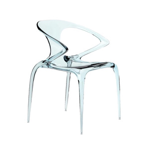 AVA罗奇堡餐桌椅轻奢高级设计师家用扶手透明靠背塑料椅子