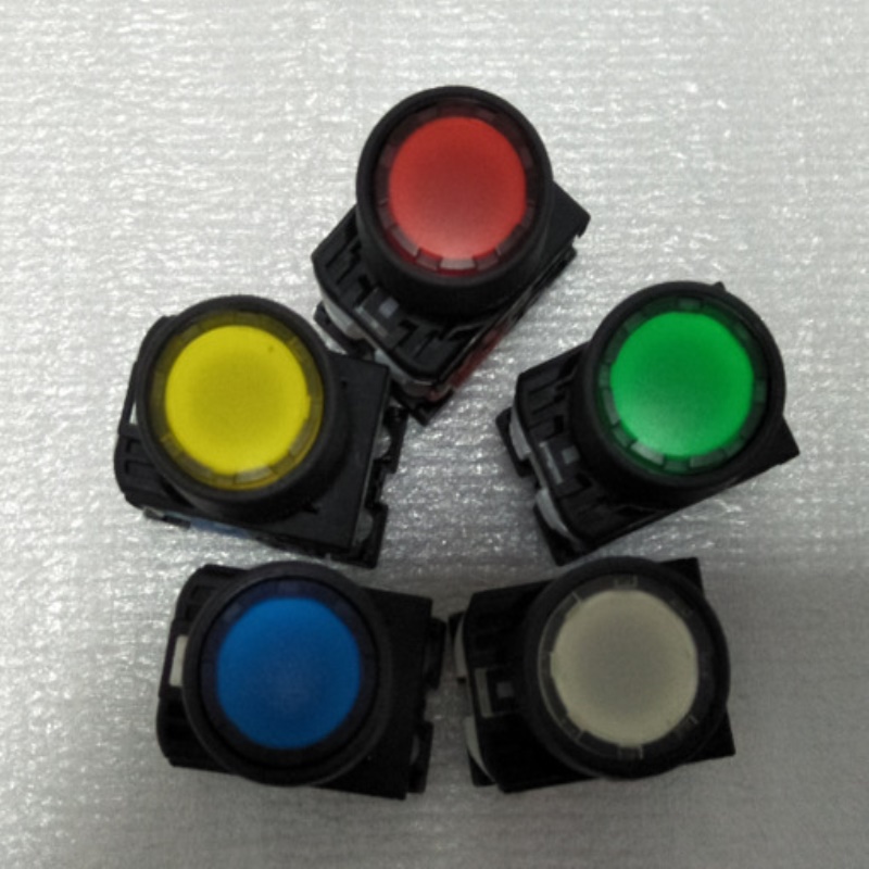 富士按钮 AR22FOL带灯按钮AR22FOL-01E3R自复位LED 红黄蓝绿白橙