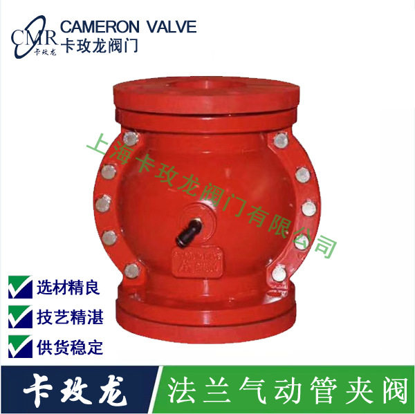 GJ841X-10L 气动管夹阀 全法兰铝合金管夹阀 铸钢管夹阀 DN100图片