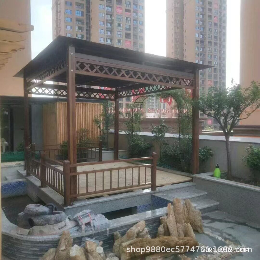 庭院玻璃钢葡萄架别墅后花园廊架户外仿木纹园林四角架子长廊室外