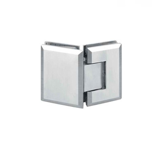 长固A018SS方形斜边135度玻璃门合页304不锈钢双边浴室夹五金配件