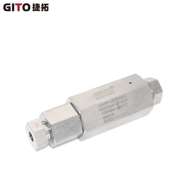 GITO捷拓中高压单向阀气体液体硬密封316单向止回阀