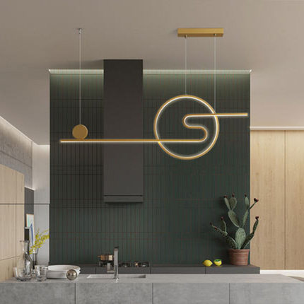 led餐厅吊灯 现代简约北欧创意长条吧台茶室灯饰店铺前台商用灯具