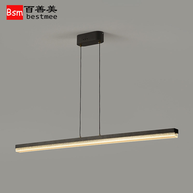 北欧极简餐厅灯创意设计师吸顶两用一字长条小蛮腰茶室餐桌吧台灯
