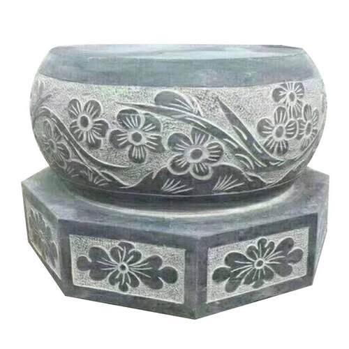 厂家直销青石雕刻柱墩石园林古建做旧石柱墩花岗岩石雕柱基石