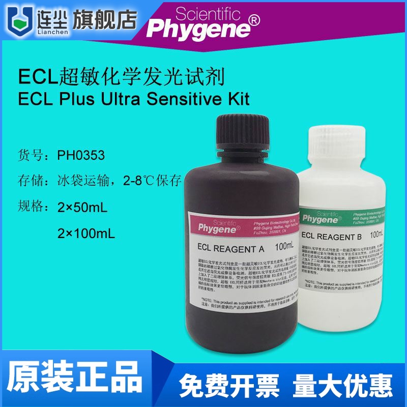 ECL超敏化学发光试剂盒 ECL发光液显色剂 100mL [PH0353 PHYGENE]