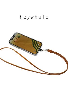 原创手机挂绳贴片多功能背贴片挂颈绳钥匙链真牛皮结实耐用挂脖绳