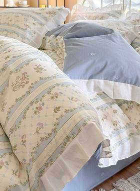 花边公主风纯棉床上四件套全棉床品100春夏田园被套床单笠三件套4