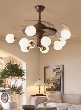 隐形风扇灯客厅现代简约大气一体吊扇灯卧室新中式风扇吊灯餐厅灯