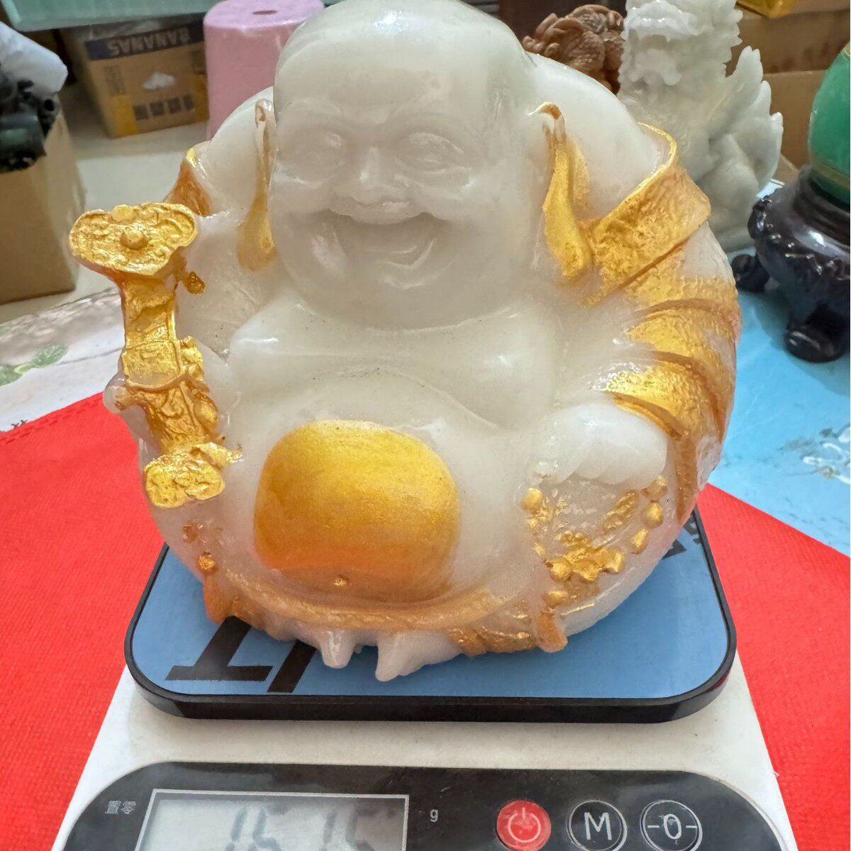 批发仿古树脂弥罗佛摆件金玉如意大肚佛工艺品家居招财风水装饰