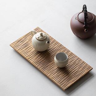 柚木茶盘纯实木日式侘寂小茶台干泡台茶壶托盘长方木质餐盘