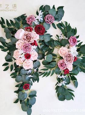热销手工制作拱门花门楣花仿真绢花婚礼庆典活动装饰背景