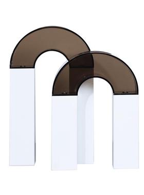 拱门北欧样板房客厅家居装创意插花电视柜茶几金属亚克力花瓶摆件