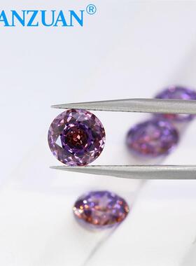 圆形玫瑰切双色拼色锆石眼睛宝石深绿+蓝色尖底镶嵌首饰配石