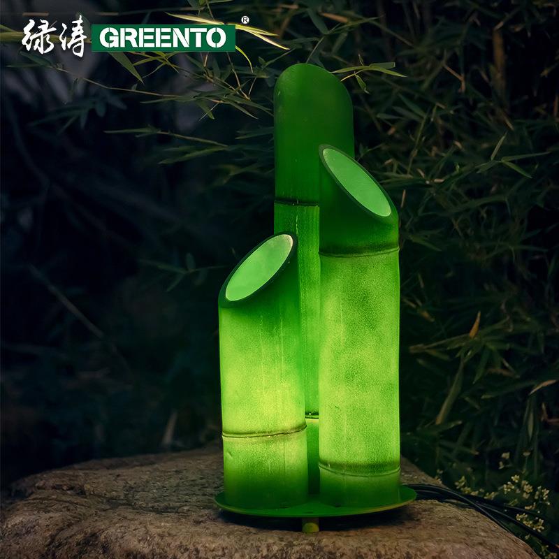 led发光仿真竹子灯户外园林竹筒灯装饰路灯绿竹子灯