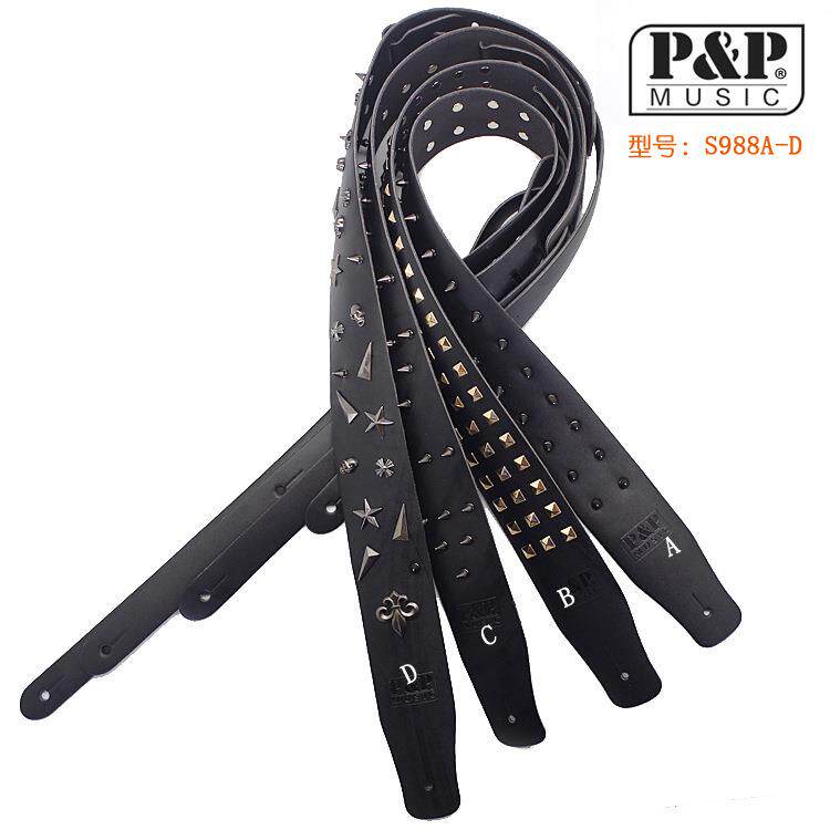 吉他背带真皮电吉他背带寬肩帶贝斯背带guitarstrap