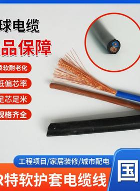 国标铜芯YRR特软护套电缆线2芯软线1.52.54平方防冻护套电源线