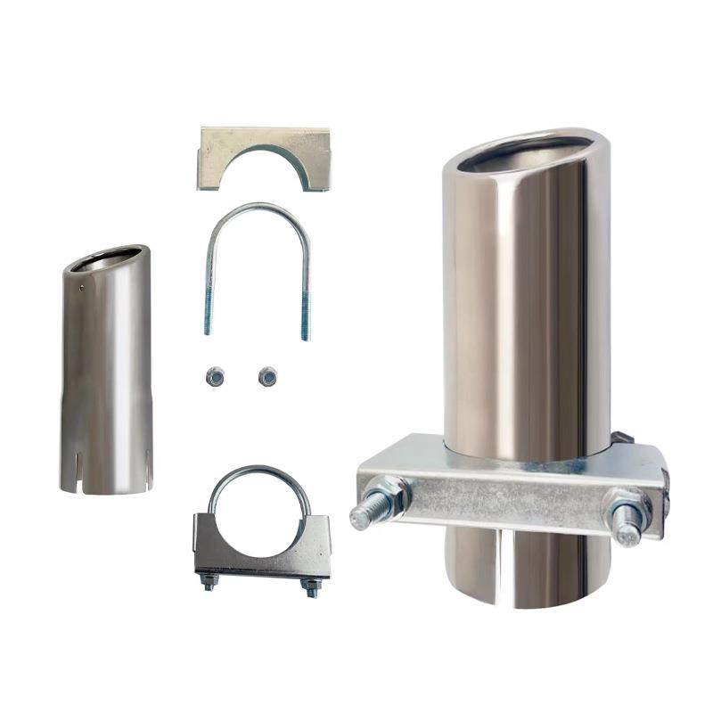 多功能车用不锈钢排气尾管游艇配件带夹具3英寸圆角切割