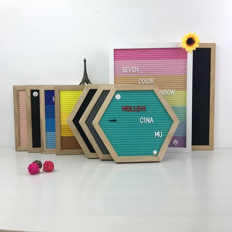 创意办公室桌面摆件毛毡留言板字母板木制插字板门店广告宣传木板