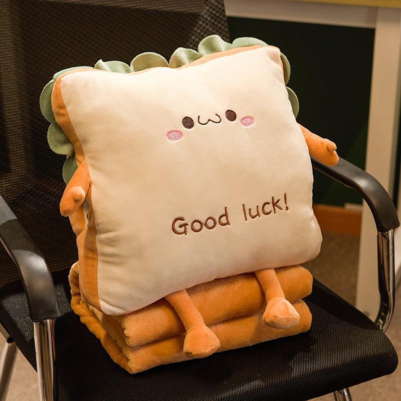 抱枕被子两用新款办公室暖手午睡枕头车用睡觉女生珊瑚绒代之