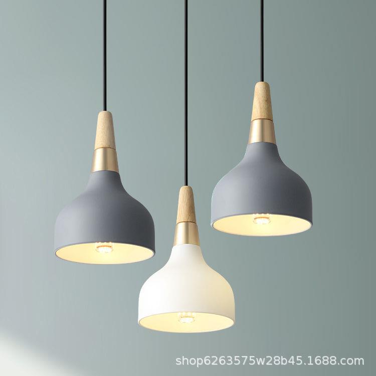北欧吊灯餐厅新款创意单头圆盘灯现代简约马卡龙艺术吧台床头吊灯