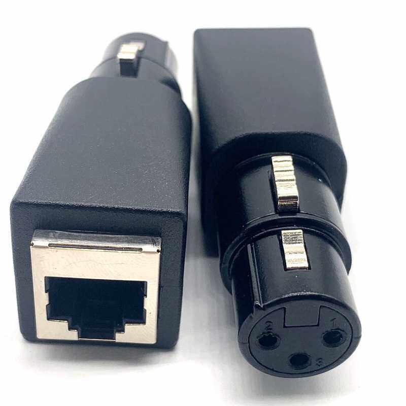 卡侬头3P公对网线转接头 RJ45对XLR 3PIN公头 卡侬头转接器