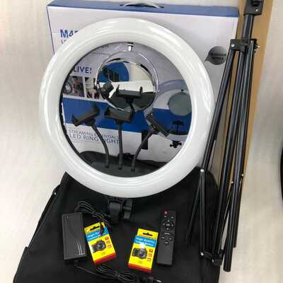 现货电池充电专业led补光灯带镜子18inch Rechargable ring light