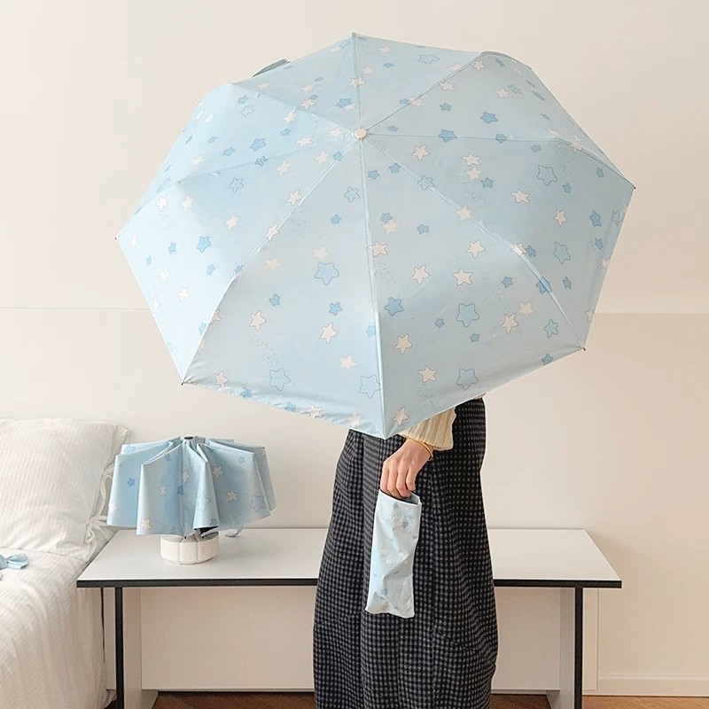蓝星全自动防晒晴雨伞