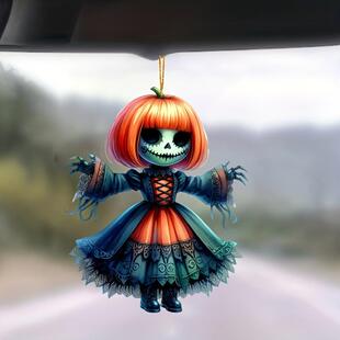 跨境迷人美丽的金色头发娃娃亚克力万圣节装饰品套装用于包钥匙扣