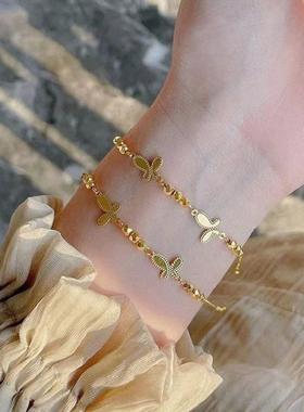 小碎金光珠蝴蝶蹦迪手链女新款高级感轻奢小众时尚手饰送女朋友