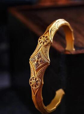 复古十字金刚杵手镯男冷淡风仿古奢华独特华美生动东方韵味手饰