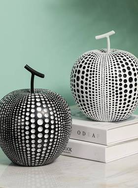 波点苹果树脂摆件桌面装饰样板房展厅艺术氛围道具玄关家居入户