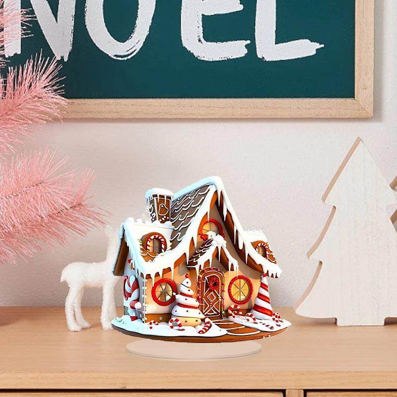 跨境圣诞节下雪小木屋带底座亚克力标牌励志桌面摆件牌家庭装饰,家居饰品,户外/庭院摆件,淘宝优惠券,粉丝福利购,淘宝优惠卷