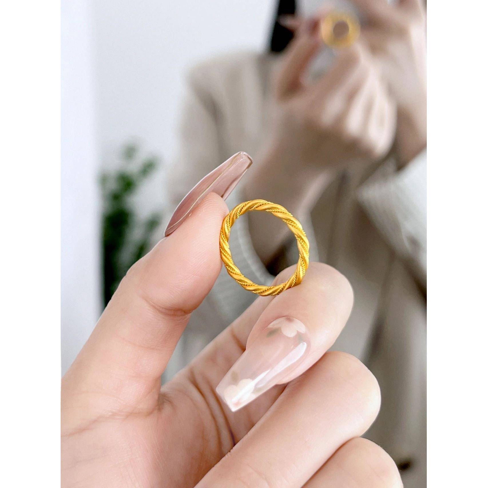 绞丝情侣款对戒麻花戒指环男女520礼物简约设计小众设计款戒指女