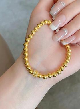 新款黄金色古法点钻麦穗手串简约轻奢高级感时尚日常佩戴节日送礼