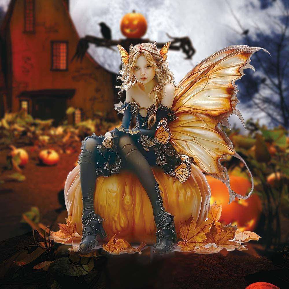 跨境万圣节精灵仙子南瓜黑暗窗户草坪盆栽装饰地插道具花园桩礼物,家居饰品,户外/庭院摆件,淘宝优惠券,粉丝福利购,淘宝优惠卷