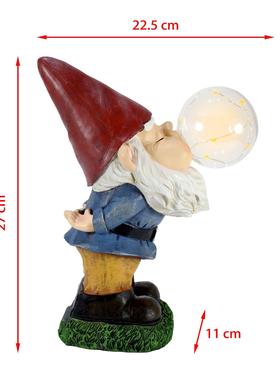 爆款花园装饰摆件小矮人侏儒雕像太阳能灯户外庭院树脂工艺品