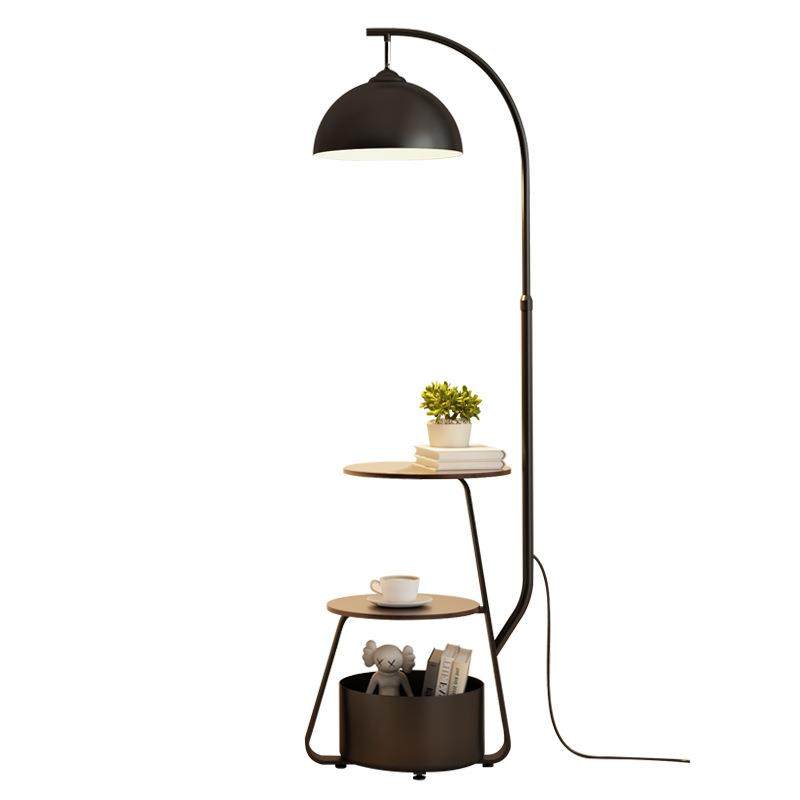 中古风客厅沙发角落地灯新款置物收纳一体茶几灯奶油风卧室氛围灯