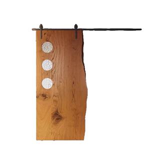 复古风实木谷仓门玻璃洞洞移动门厨房推拉门卫生间衣帽间吊轨木门