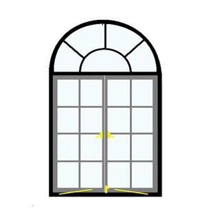 法式窗户定制复古平开落地断桥格子窗隔音门窗拱形隔断老式老钢窗