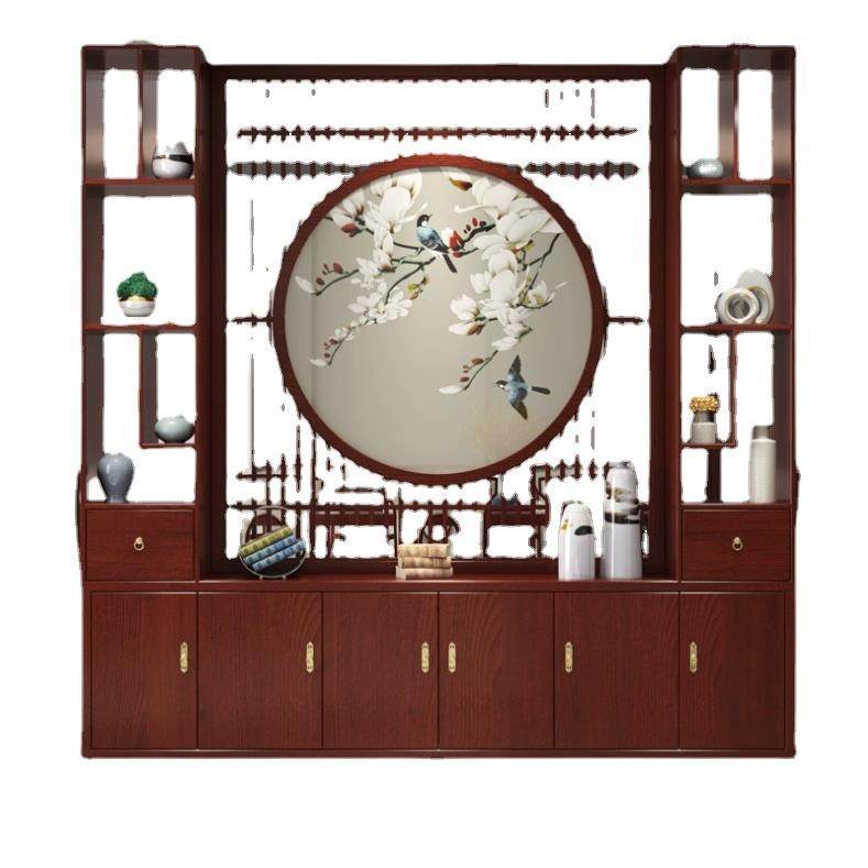 新中式客厅隔断实木屏风正对入户门红木酒柜定制原木,基础建材,屏风,淘宝优惠券,粉丝福利购,淘宝优惠卷