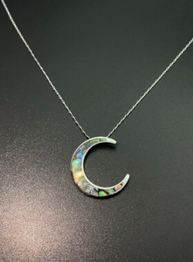 Vintage古着 Abalone Shell Crescent项链