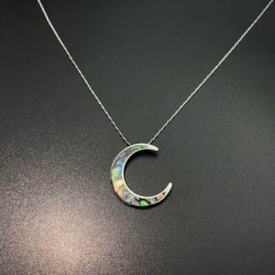 Vintage古着 Abalone Shell Crescent项链