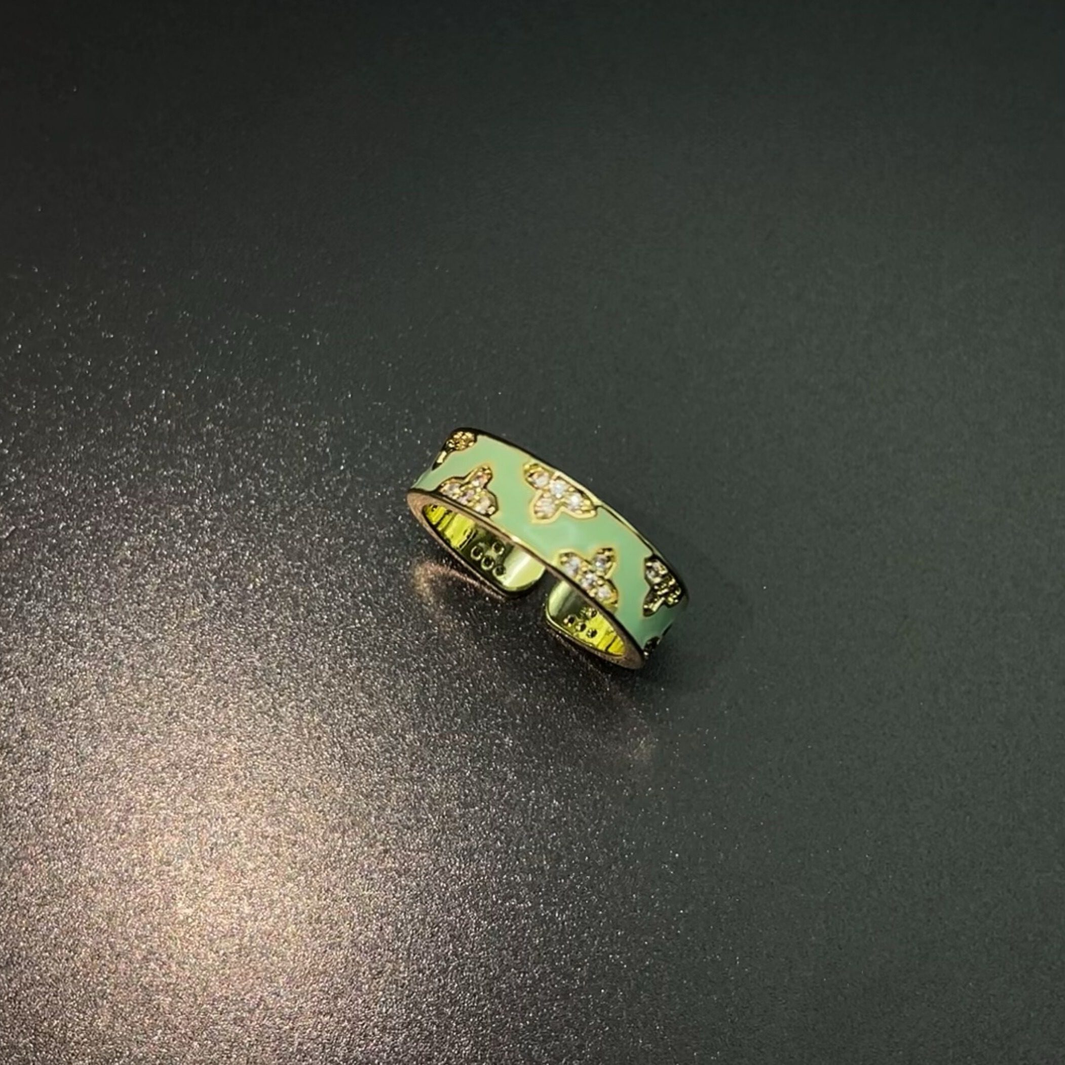 Vintage古着 Lucky mint green戒指