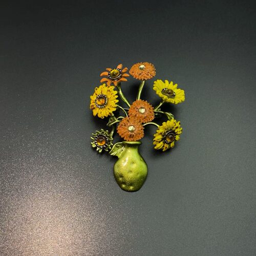 Vintage古着 Van Gogh Sunflowers胸针