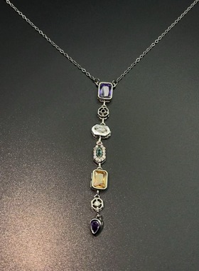 Vintage古着 Zircon Waterfall项链